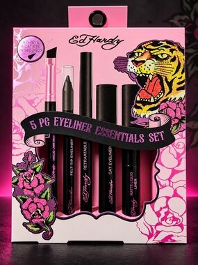 Ed Hardy 5 Piece Eyeliner Set Cat Eye Liquid Felt Tip Retractable Makeup	Collect